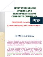 Safety in Handling, Storage and Transportation of Corrosive Chemicals