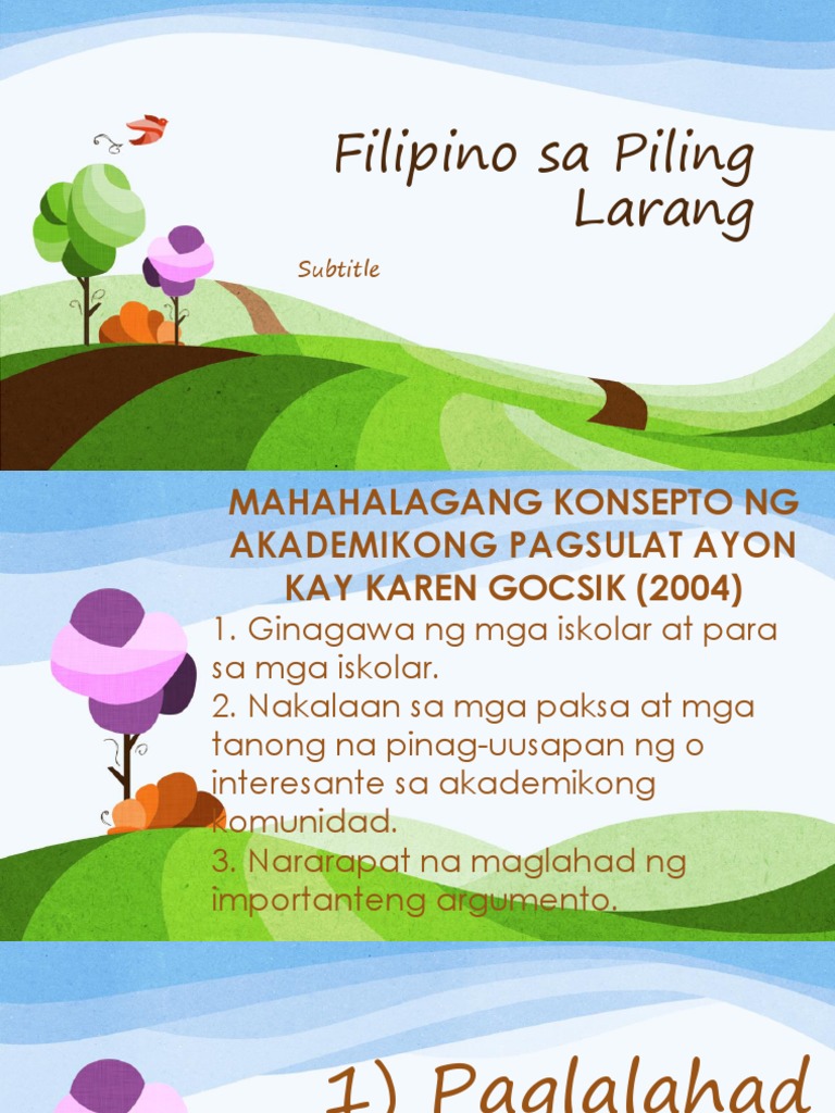 Filipino Sa Piling Larang | PDF