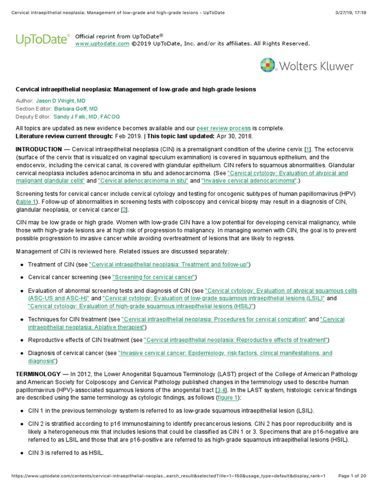 Cervical Cancer Management | PDF | Cervical Cancer | Neoplasms