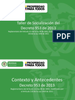 Socialización Decreto 953 - 2013