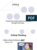 Critical Thinking: Press The Arrows Below To Proceed Through The Show