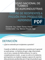 Diseño de Recipientes A Presión para Productos Agroindustriales