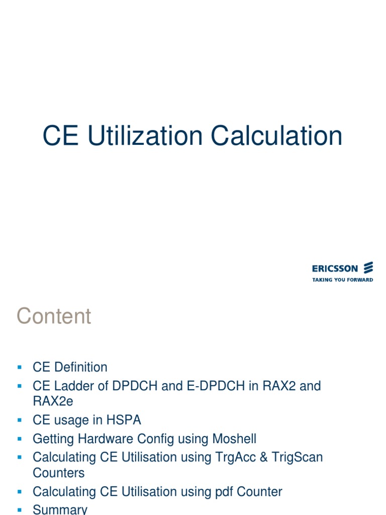 CE Utilization for Telecom Engineers | PDF | High Speed Packet Access ...