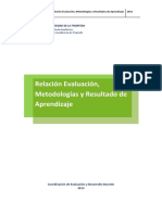 Documento Orientaciones Docentes Evaluación Metodología y Resultados de Aprendizaje PDF