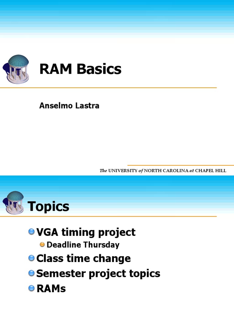RAM Basics: Anselmo Lastra | PDF | Dynamic Random Access Memory ...