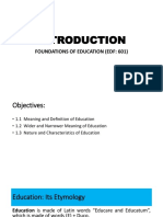 Foundations of Education (Edf: 601)