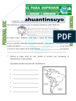 Ficha El Tahuantinsuyo Para Tercero de Primaria