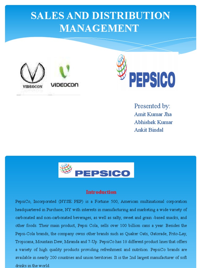 Sales and Distribution Management: Presented by | PDF | Pepsi Co | Pepsi