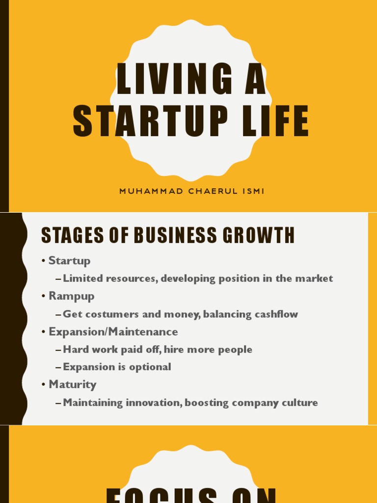 Living A Startup Life | PDF | Startup Company | Small Business ...