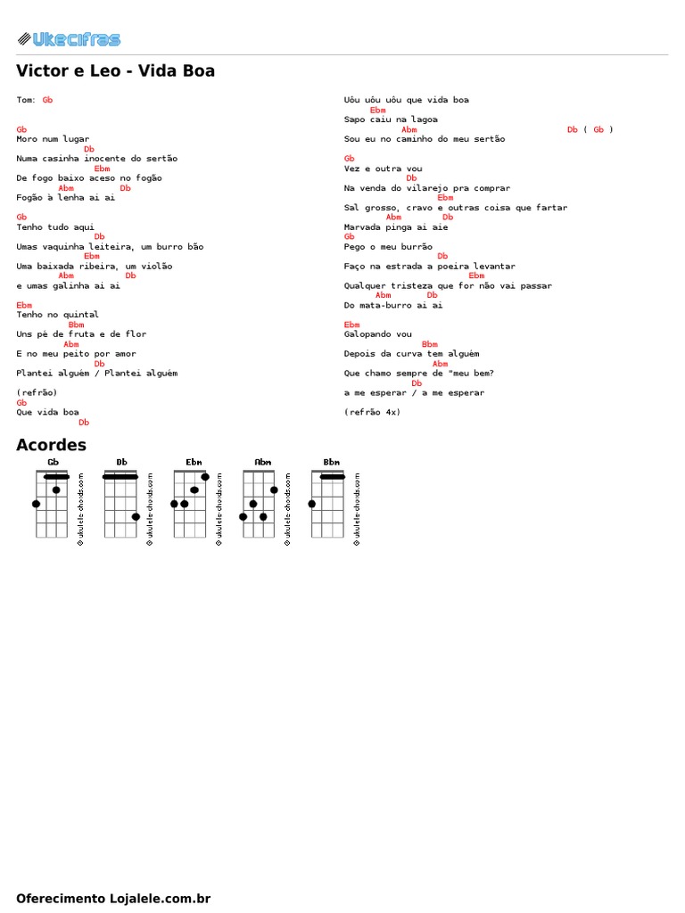 Victor e Leo - Vida Boa (Uke Cifras) PDF | PDF