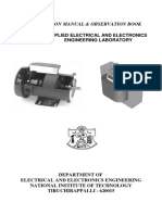 Instruction Manual & Observation Book: Clrr10-Applied Electrical and Electronics Engineering Laboratory