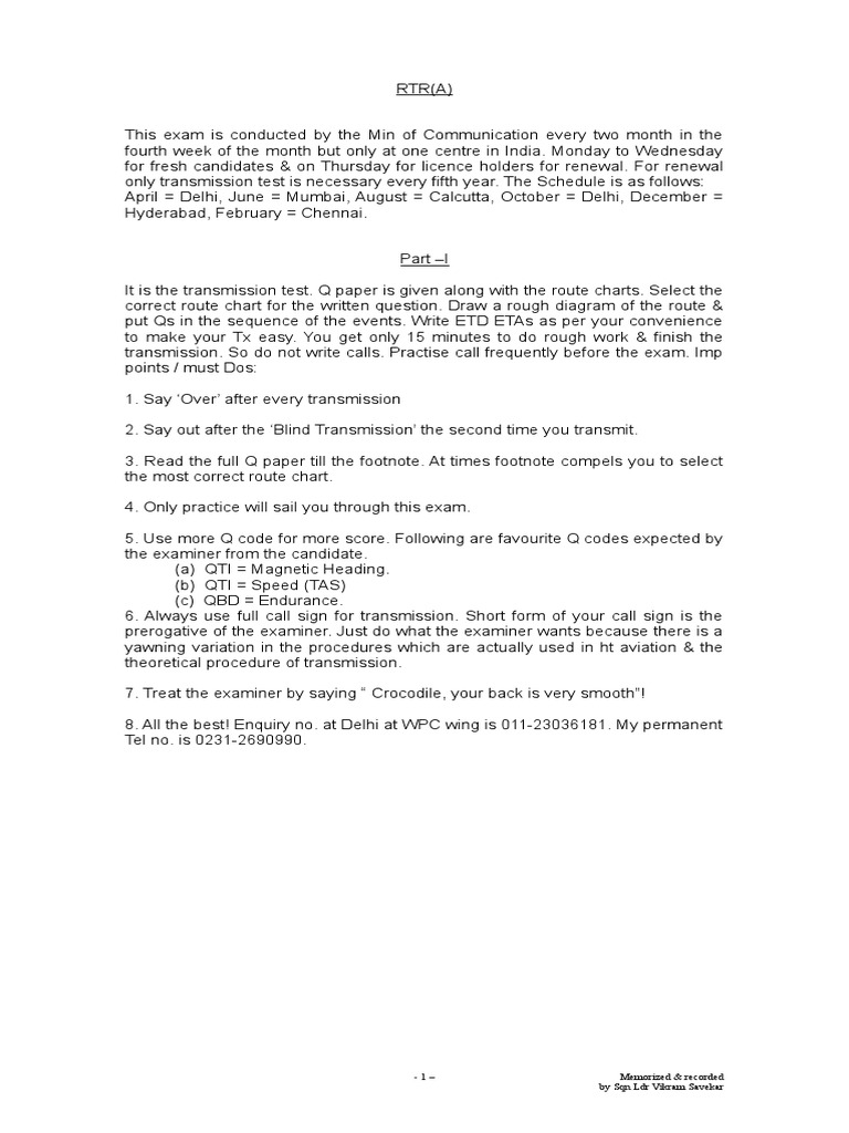 RTR(A) Exam Guide and Questions | PDF | Very High Frequency | Broadcasting