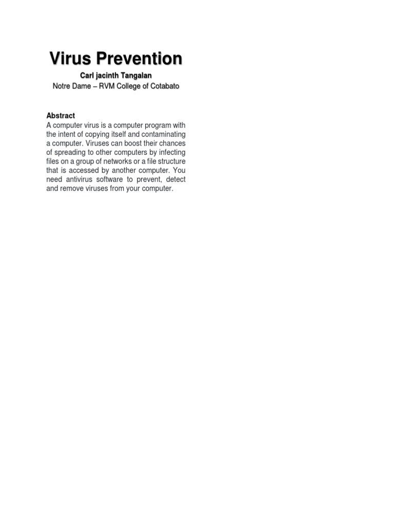Computer Virus Prevention Guide | PDF | Computer Virus | Secure ...
