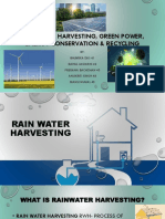 Rainwater Harvesting, Green Power, Energy Conservation & Recycling