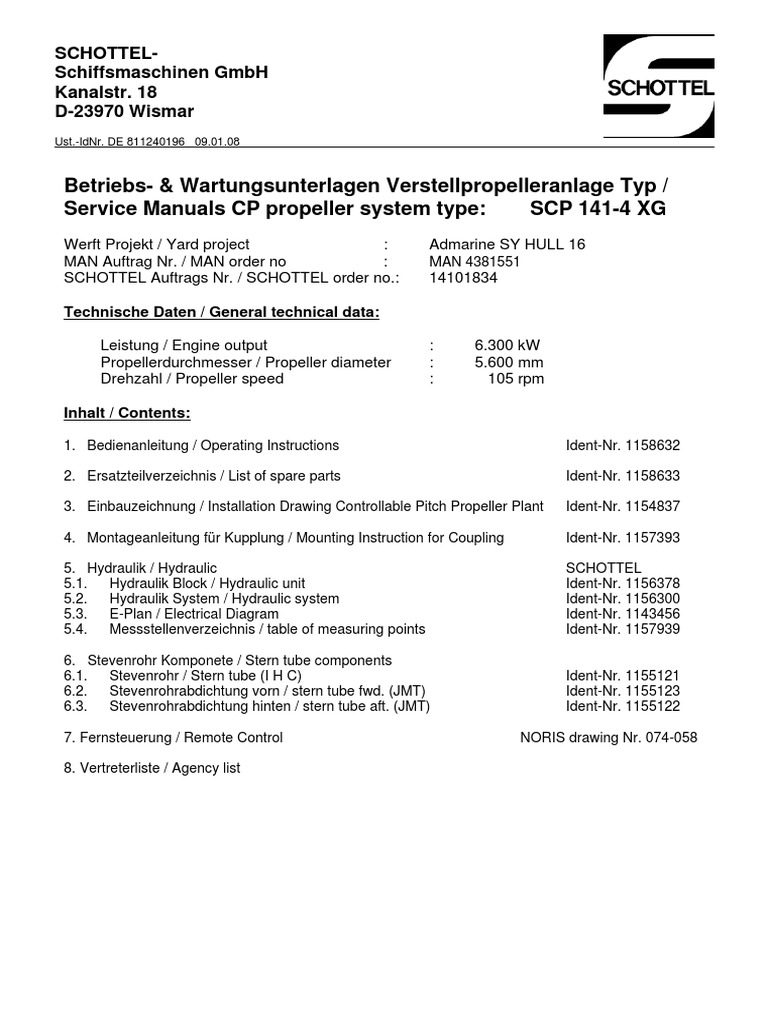 Schottel Cpp Manual Pdf Propeller Valve