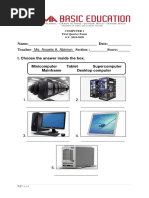 Computer 1 First Quarter Exam S.Y. 2019-2020