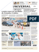 Diario El Universal, Venezuela, 9 de Agosto de 2019