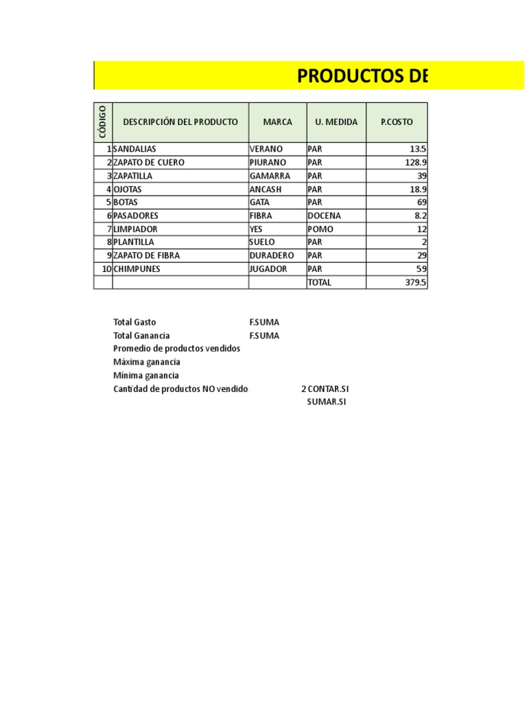 Ejercicios Básicos de Excel UTP | PDF | Hoja de cálculo | Computación ...