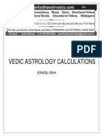 Vedic Astrology Calculations: English
