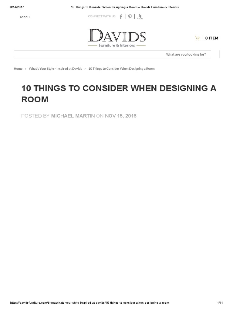 10 Things To Consider When Designing A Room - Davids Furniture ...