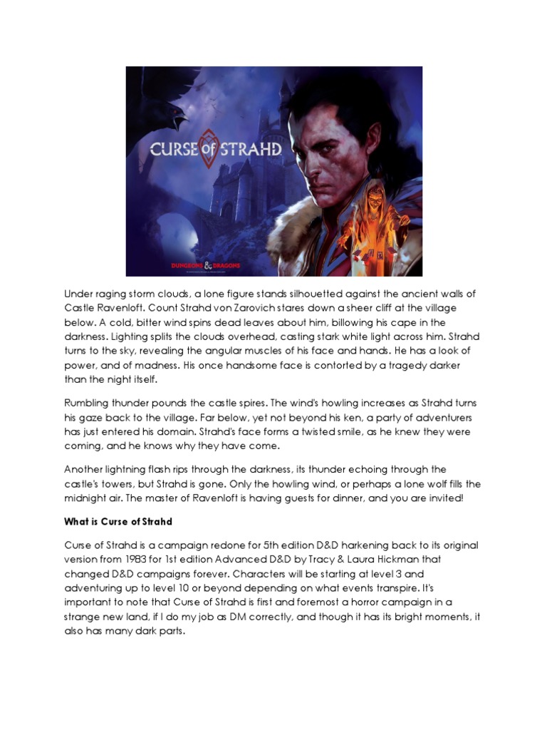 Curse of Strahd Player S Guide PDF PDF Dungeons & Dragons Gary Gygax Games