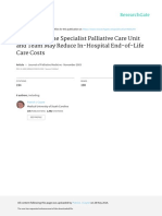 A High-Volume Specialist Palliative Care Unit and Team May Reduce In-Hospital End-of-Life Care Costs