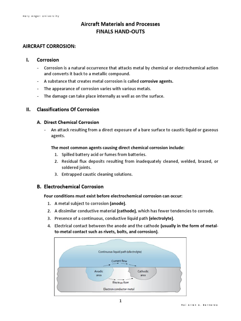Aircraft Materials and Processes Finals HandOuts Aircraft Corrosion