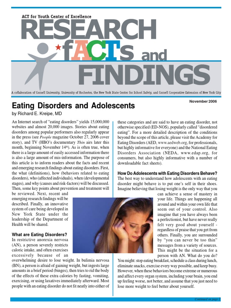 Eating Disorders in Adolescents PDF | PDF | Eating Disorder | Mental ...