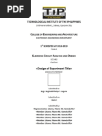 Design of Experiment Format