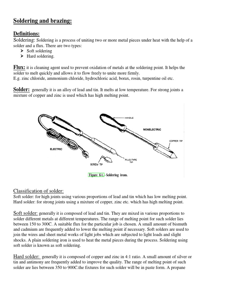 Soldering and Brazing Techniques Explained | PDF | Soldering | Solder