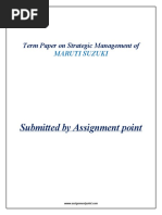 Submitted by Assignment Point: Term Paper On Strategic Management of