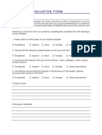 Induction Evaluation Form