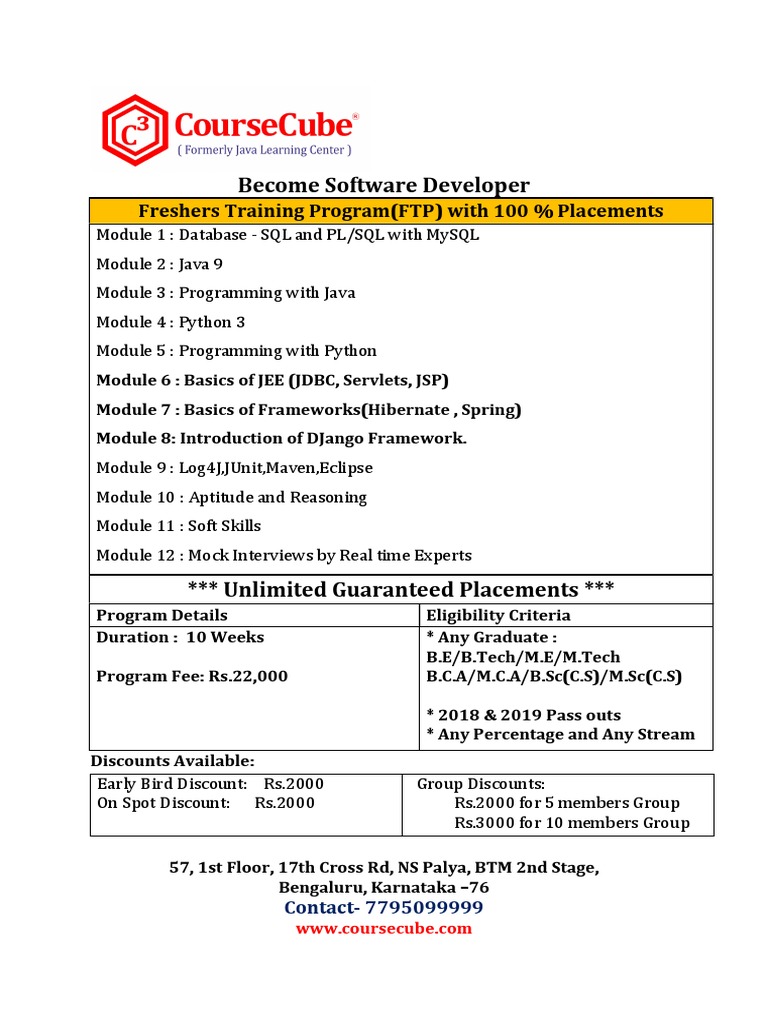 Freshers' Software Training Program | PDF | Business | Technology ...