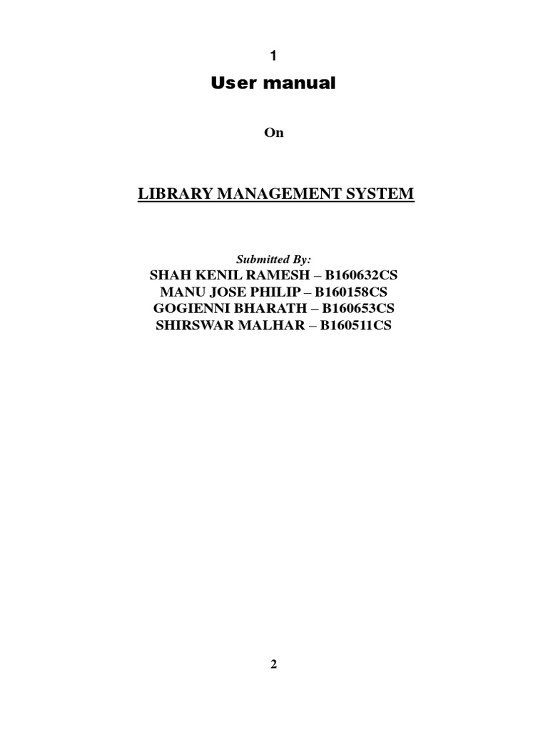 User Manual for Library Management System | PDF