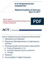 The Assessment of Intrapersonal and Interpersonal Competencies National Academy of Sciences April 13, 2017