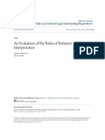 An Evaluation of The Rules of Statutory Interpretation PDF