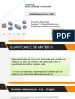 QUANTIDADE DE MATÉRIA - Unidade de Medida MOL