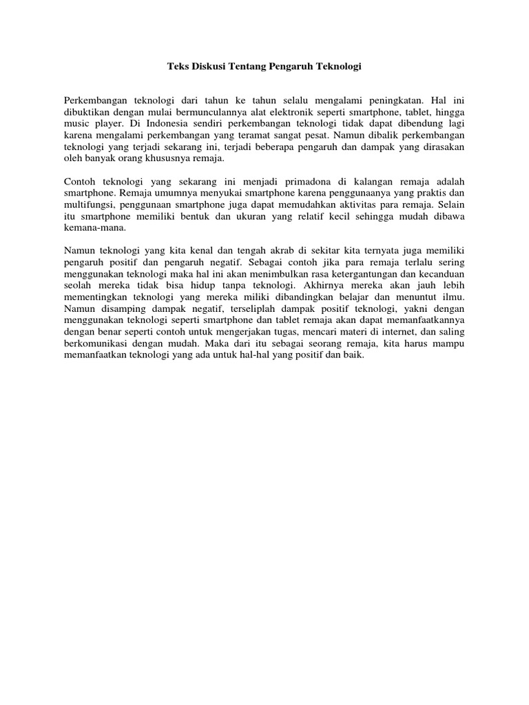 Contoh Teks Diskusi