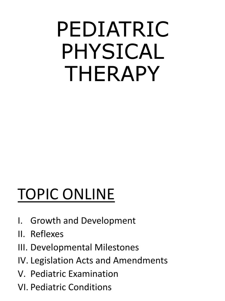 Pediatric Physical Therapy | PDF | Cerebral Palsy | Anatomical Terms Of ...