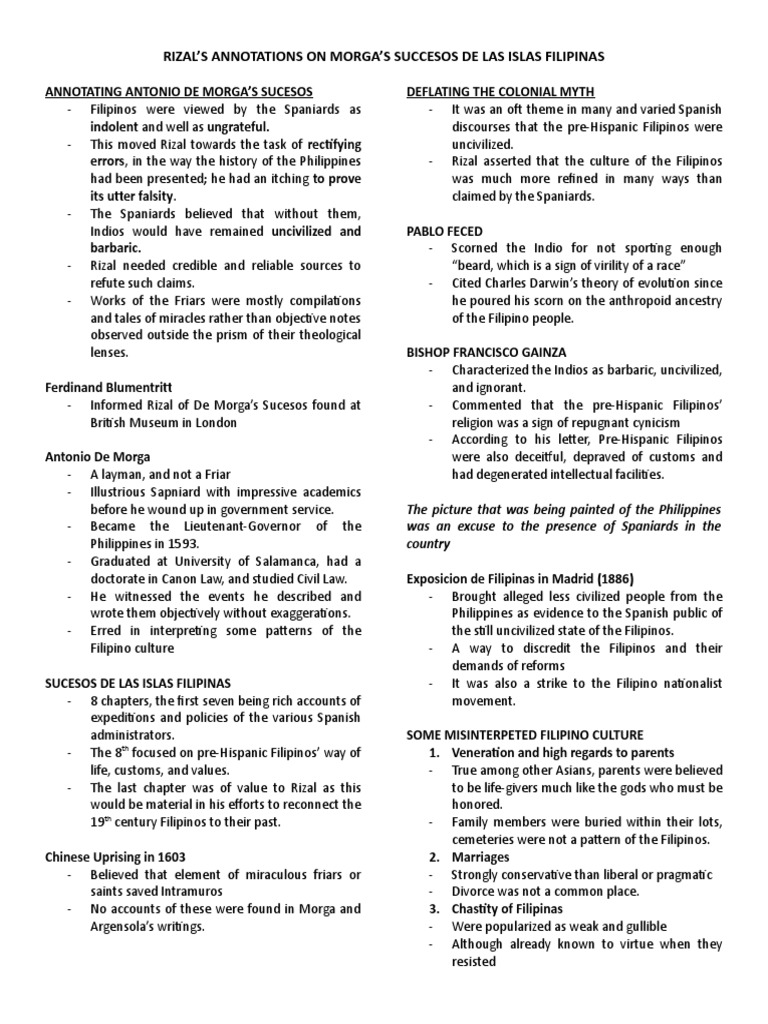 Rizal's Annotations on Morga's Work | PDF | Marriage | Philippines