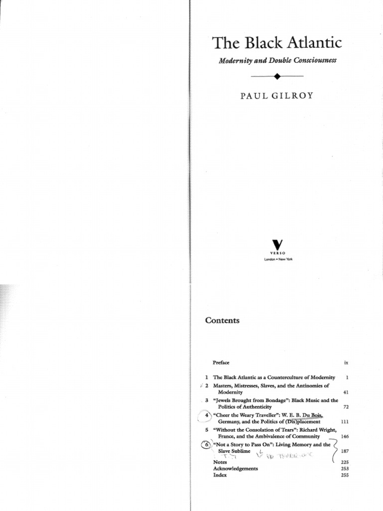 Paul Gilroy The Black Atlantic Modernity and Double Consciousness 1993
