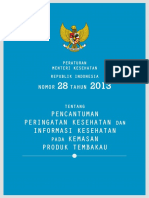 26 PMK No. 28 ttg Pencatuman Peringatan Kesehatan dan Informasi Kesehatan Pada Kemasan Produk Tembakau.pdf