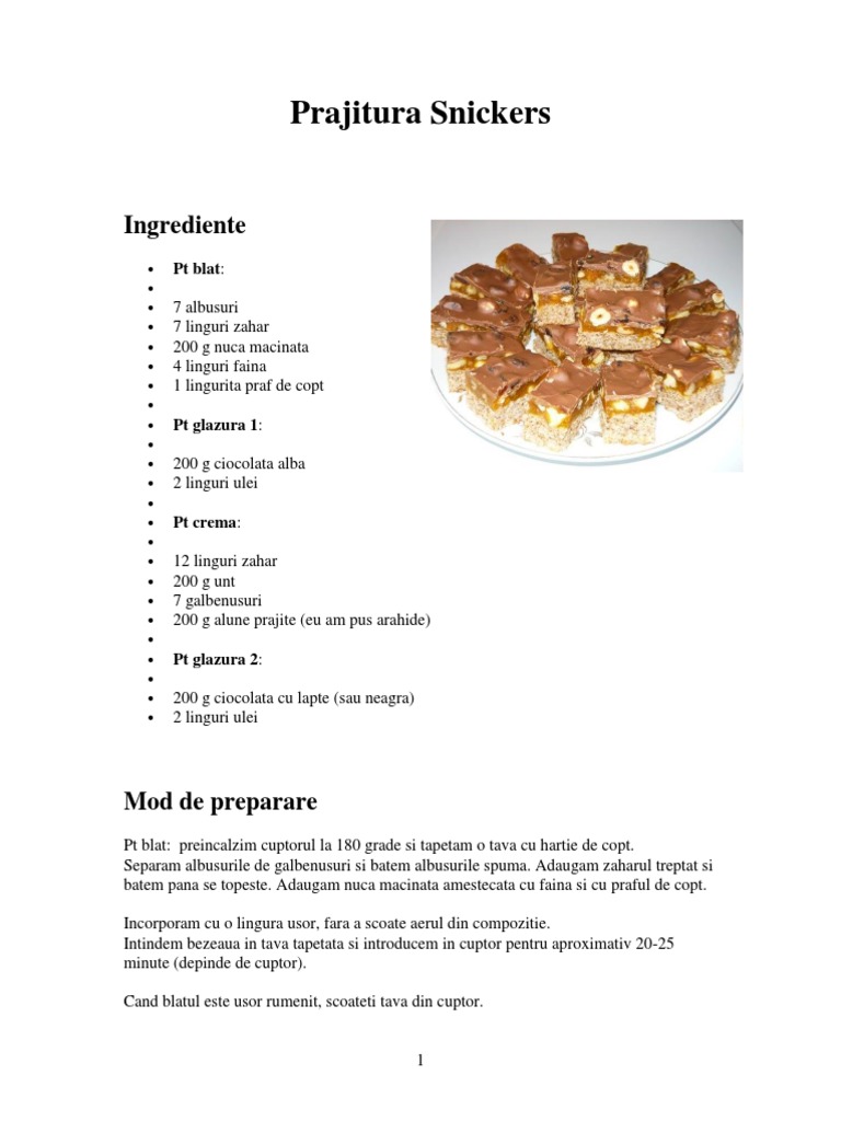 Prajitura Snickers PDF | PDF