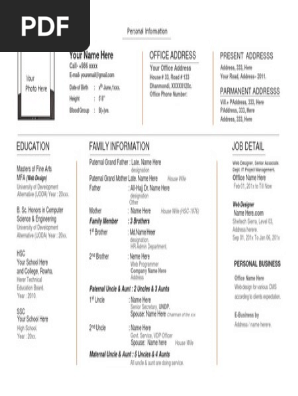 marriage biodata
