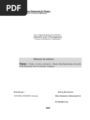 Universite Abdou Moumouni De Niamey Theme Voyelle Parente