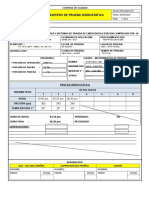 Registro Prueba Hidrostatica Condensados de Alta