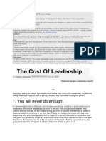 The Cost of Leadership: 1. You Will Never Do Enough
