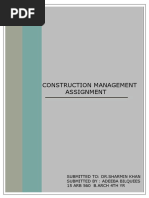 Construction Management Assignment