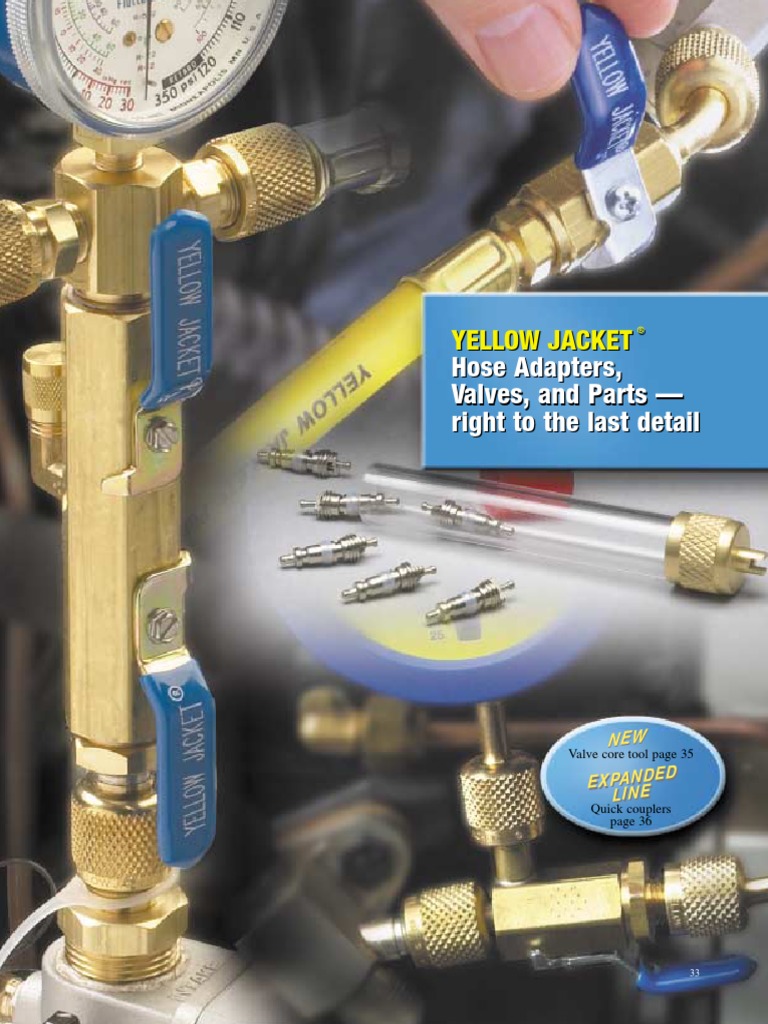 Yellow Jacket 19131 Flare Adapter - 1/2 Inch To 3/8 Inch HVAC Adapter, Full Flow, 1/4 Turn Valve