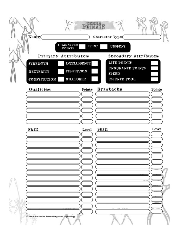 TP Character Sheet PDF | PDF
